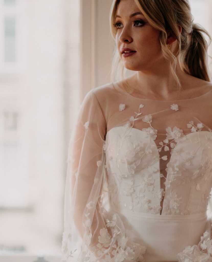 modest and timeless wedding dress you can bet I will try to push you out of your comfort zone | Feathers & Florence | Wedding Dress Preston