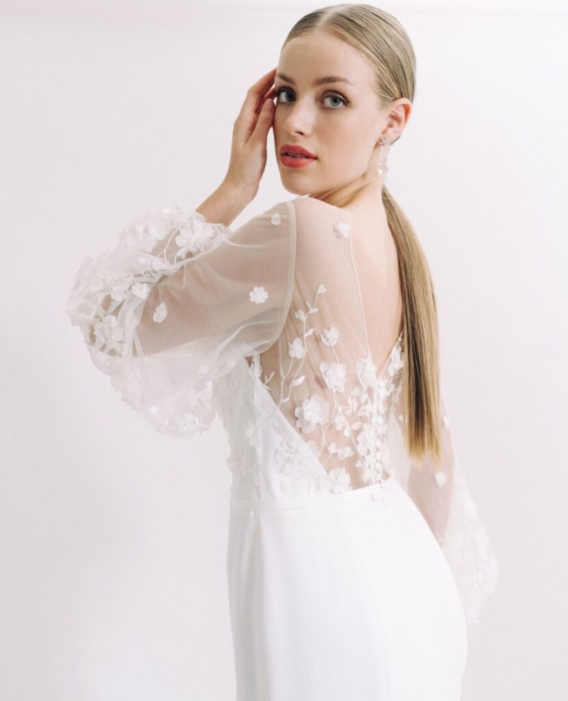 Natasha by House of Savin London takes our breath away 🌬️⁠.  Chic and romantic | Feathers & Florence | Wedding Dress Preston