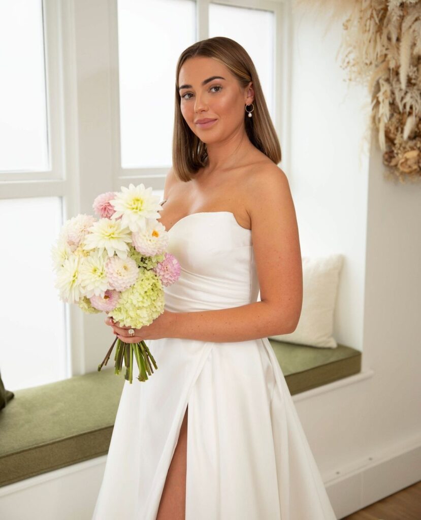 Darcy dress by Stephanie Allin is a luxurious number with a sweetheart neckline and a perfectly draped satin bodice | Wedding Dress Preston