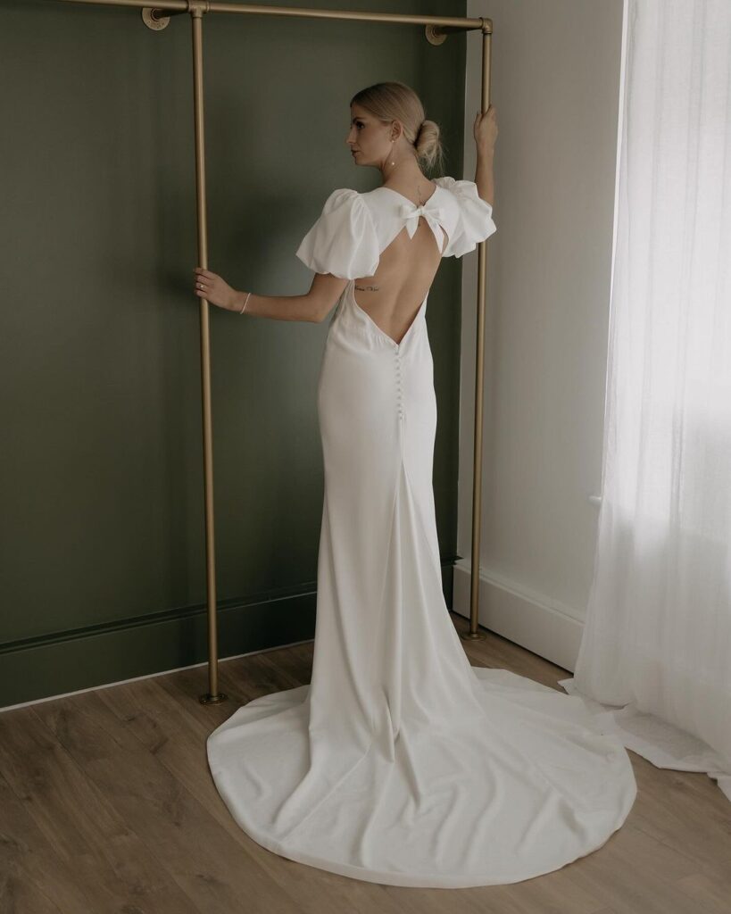 A dress that feels editorial but effortlessly chic | Feathers & Florence | Wedding Dress Preston | Wedding Dresses Lancashire